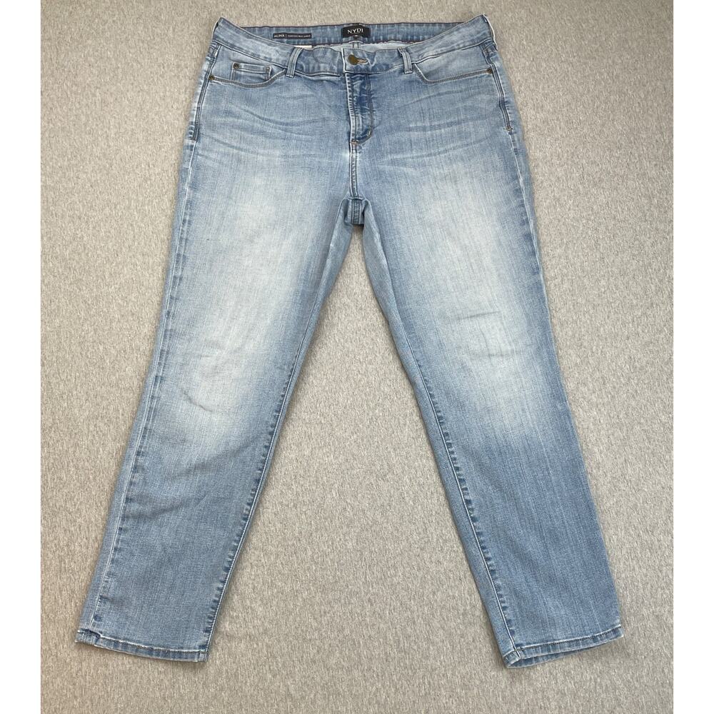 NYDJ Jeans Women 14 Blue Denim Light Wash Casual Comfort Alina Convertible Ankle